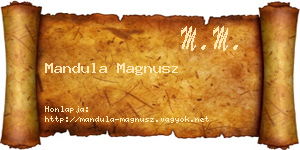 Mandula Magnusz névjegykártya